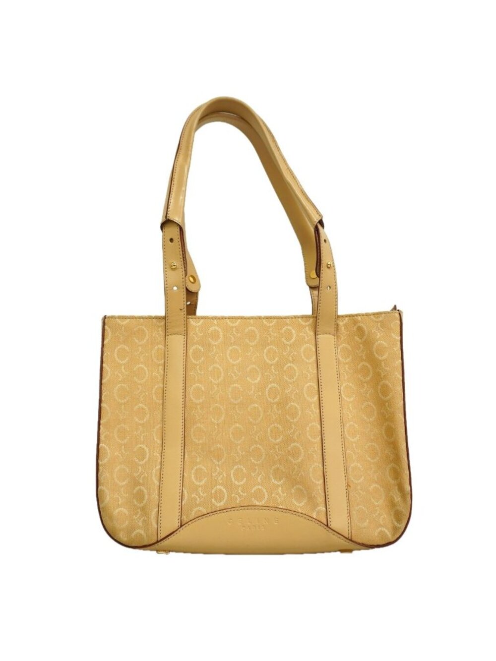 Celine Tote C Macadam Canvas Beige Gold